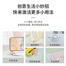 得力78205長尾票夾套裝(玫瑰金)(44只/盒)
