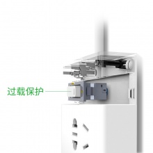 得力18217插座_3組+2U_1.8米_彩盒裝(白)(只)