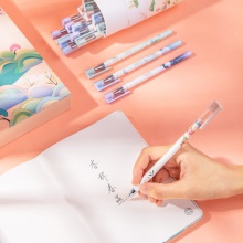 得力33520頤和園桶裝中性筆0.5mm全針管(黑)(20支/桶)