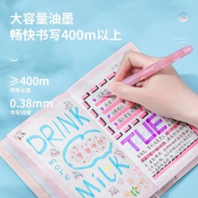 得力A580學(xué)生按動(dòng)中性筆0.38mm全針管(黑)(3支/袋)