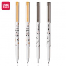 得力A582學生中性筆0.38mm加強型針管(黑)(4支/袋)