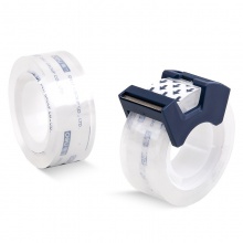 得力30128文具膠帶套裝18mm×25y×38um(高透)(2卷/卡)