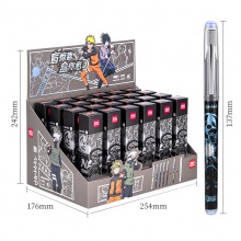 得力A596火影忍者速干學生中性筆0.5mm加強型針管(黑)(盒)