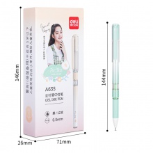 得力A635學(xué)生中性筆0.5mm全針管(黑)(支)