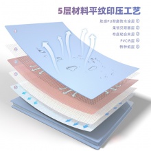 得力22290U型筆插皮面本-A5-210mm×143mm/112張(黑)