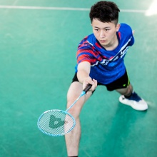安格耐特F2134鐵合金一體羽毛球拍(藍+紅)(2支/副)