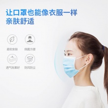 得力19380成人口罩（商超裝10只/包）(藍色)(只)