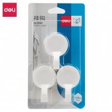 得力19360掛鉤(3kg)(圓形)(白色)(3只/卡)