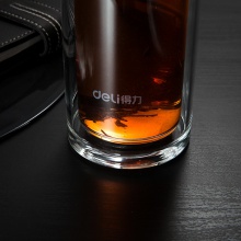 得力8978玻璃杯(黑)320ml蓋子鋅合金氧化