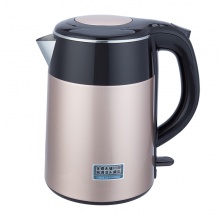 得力85606電熱水壺（1.5L）(香檳色)雙層不銹鋼
