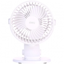 得力3688USB臺夾風(fēng)扇(白)(1臺/彩盒)5寸，兩檔，塑料USB直供電